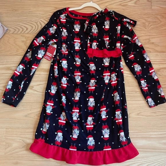 Christmas Family Santa Black/Red Fleece Pajamas-XL - Picture 4 of 4